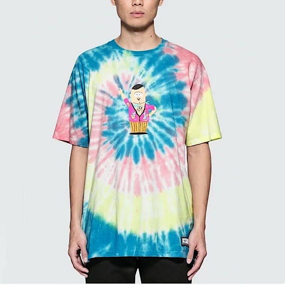 HUF x SOUTH PARK Men T-shirt Tie-Dye Graphic Size Large